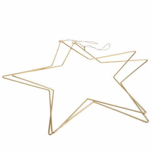 Floristik24 Stella decorativa da appendere metallo dorato Ø50,5cm 2 pezzi
