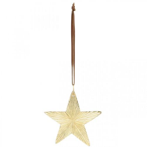 Floristik24 Stelle da appendere, addobbi in metallo, addobbi per albero di Natale dorati 9,5×9,5cm 3pz