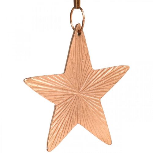 Prodotto Ciondolo stella, decorazione natalizia, decorazione in metallo color rame 9,5 × 9,5 cm 3 pezzi