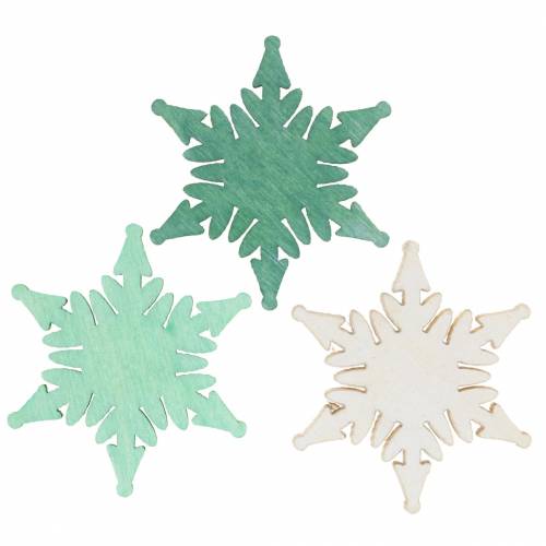 Prodotto Decorazione a dispersione Stella di Natale verde, bianca assortiti 4 cm 72 pz