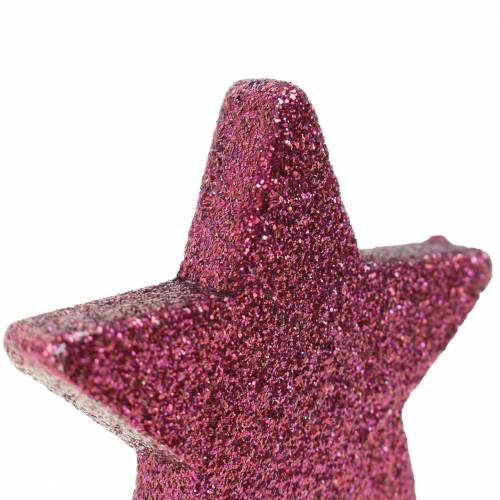 Prodotto Decorazione a dispersione stella glitterata 6,5 cm rosa 36 pz
