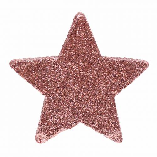 Floristik24 Stella con decorazione cosparsa di glitter 6,5 cm rosa 36 pezzi