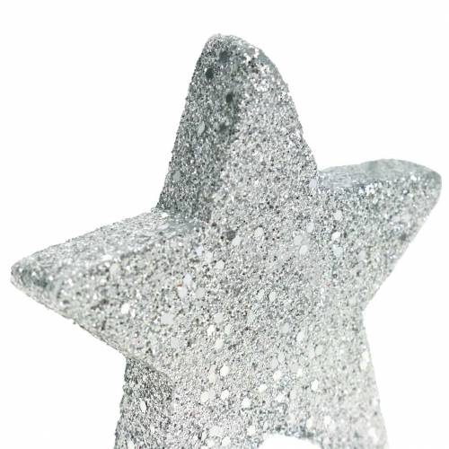Prodotto Stelle decorative sparse con glitter Ø6,5 cm argento 36 pz