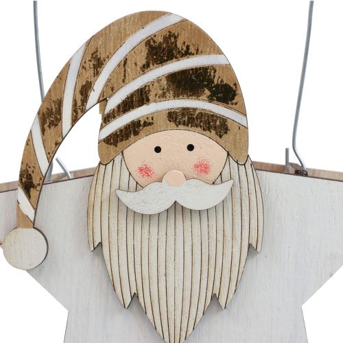 Prodotto Stella realizzata in legno gnomo oro bianco decorazione da tavolo 15,5×6×16,5 cm