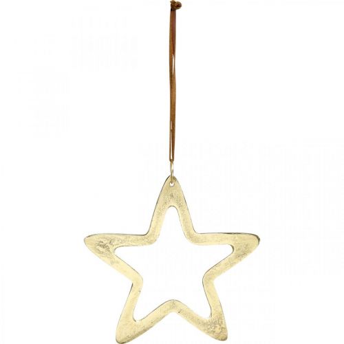 Prodotto Ciondolo natalizio, decorazione stella per l&#39;Avvento, decorazione stella dorata 14×14cm