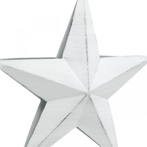 Stella da appendere, addobbi per albero di Natale, decoro in metallo bianco 19,5×18,5cm | Floristik24.it