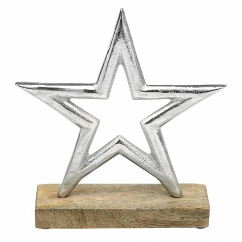 Floristik24 Stella per allestire Mango, metallo argento 21 × 16,5 cm