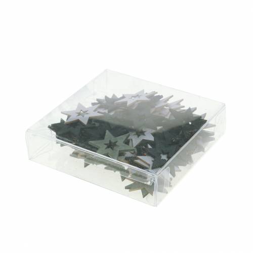 Floristik24 Stelle decorative sparse nero, argento, grigio scuro assortiti 4 cm 72 pz