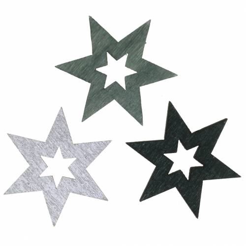 Floristik24 Deco stelle sparse nero, argento, grigio scuro assortiti 4 cm 72 pezzi