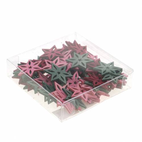 Prodotto Decorazione a dispersione stella rosa, grigio legno assortito 4 cm 72 pz