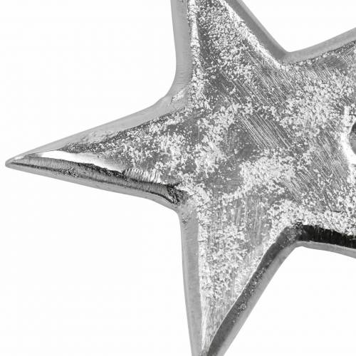 Floristik24 Stelle in metallo argento 8,6×8,2 cm/6,9×6,7 cm 8 pz