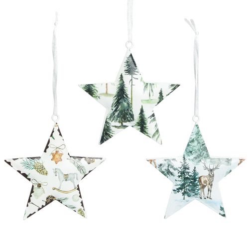 Prodotto Ciondolo stella con motivi Decorazioni per albero di Natale 8 cm 6 pz