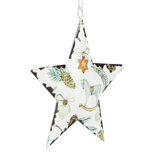 Prodotto Ciondolo stella con motivi Decorazioni per albero di Natale 8 cm 6 pz