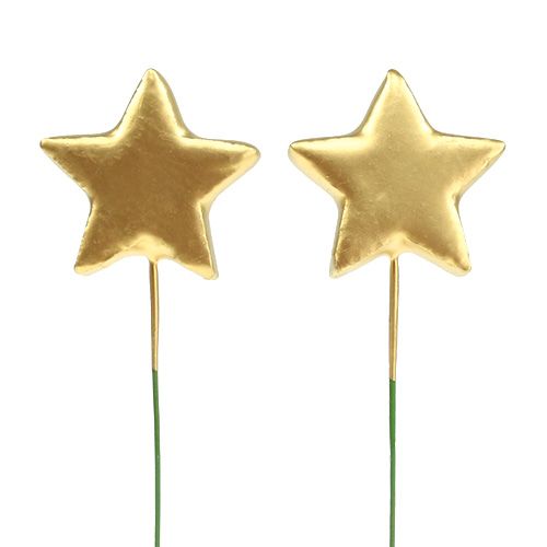 Floristik24 Stelle su filo per artigianato oro 5 cm L23 cm 48 pz