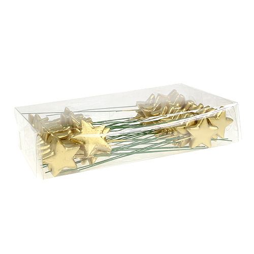 Floristik24 Stelle su filo per artigianato oro 5 cm L23 cm 48 pz