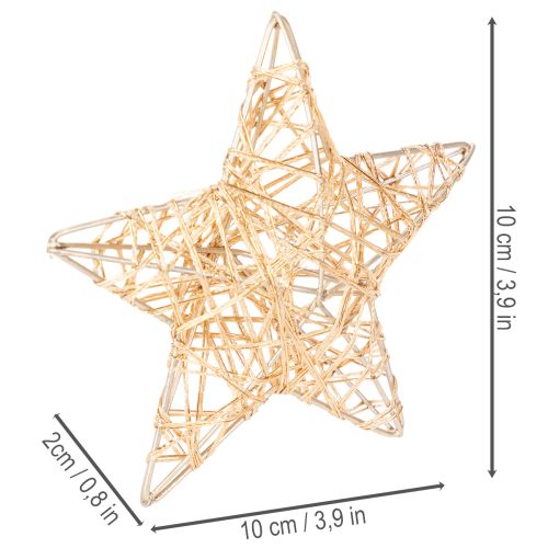 Set di stelle decorative in filo metallico, due misure, 10 cm, 12 pezzi | Floristik24.it