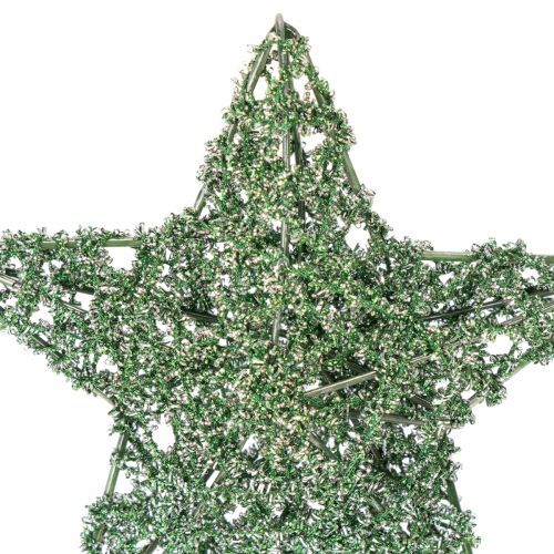 Set di stelle decorative in filo metallico verde, due misure, 10 cm, 12 pezzi | Floristik24.it