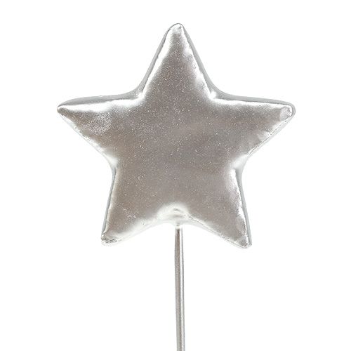 Floristik24 Stelle su filo argento 5cm L23cm 48 pz
