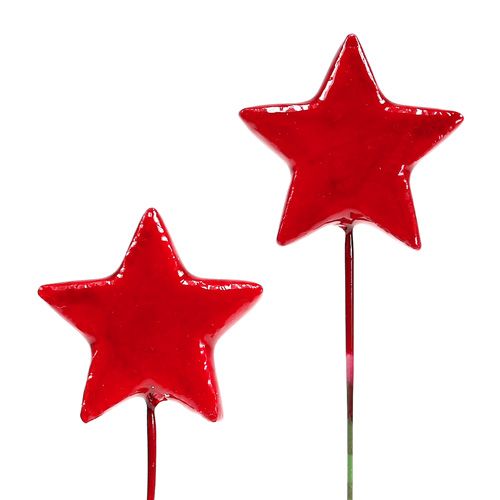 Floristik24 Stelle in filo per decorare 5 cm rosse 48 pz