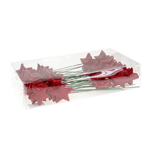 Floristik24 Stelle in filo per decorare 5 cm rosse 48 pz