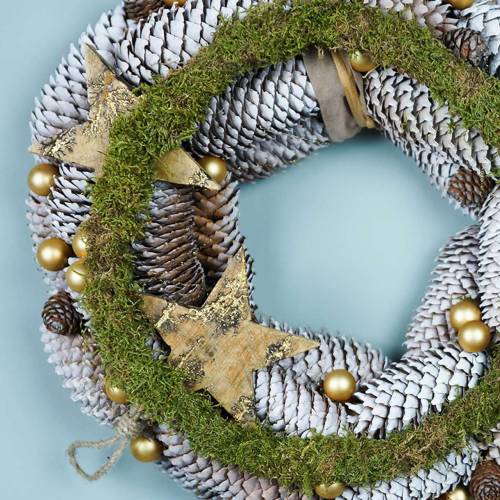 Floristik24 Stelle in legno con intarsi glitter per appendere legno di mango naturale 6,4–7,1 cm × 7–7,8 cm 3 pezzi