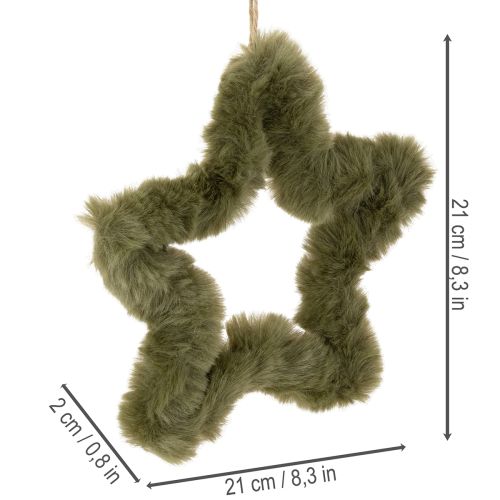 Ciondoli a forma di stella in pelliccia sintetica, morbidi, per finestre e porte, 21 cm, 4 pezzi | Floristik24.it