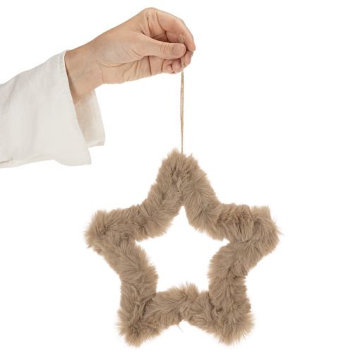 Stelle decorative da appendere in pelliccia sintetica, 21 cm, 4 pezzi | Floristik24.it