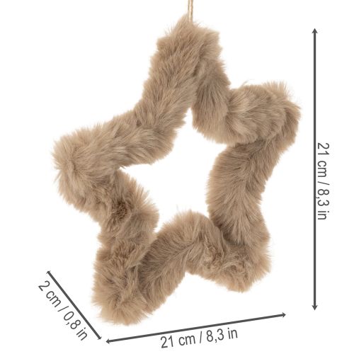 Stelle decorative da appendere in pelliccia sintetica, 21 cm, 4 pezzi | Floristik24.it