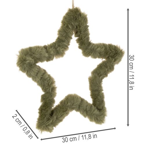Stella decorativa da appendere, in pelliccia sintetica, per porte e finestre, 30 cm, 3 pezzi | Floristik24.it