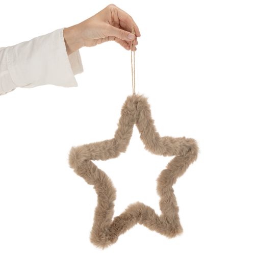Decorazione a forma di stella in pelliccia sintetica da appendere, 30 cm, 3 pezzi | Floristik24.it