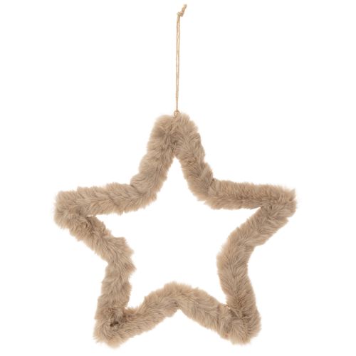 Decorazione a forma di stella in pelliccia sintetica da appendere, 30 cm, 3 pezzi | Floristik24.it