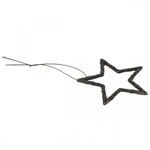 Prodotto Decorazione natalizia ciondolo stella glitter nero 7,5cm 40p