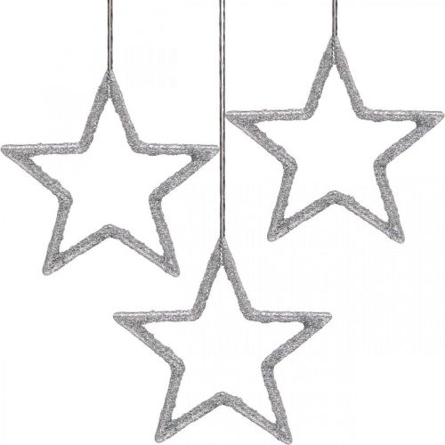 Prodotto Ciondolo stella decorazione natalizia glitter argento 7,5cm 40p