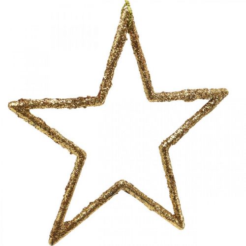 Floristik24 Stelle glitter, addobbi avvento, addobbi stelle da appendere, addobbi natalizi dorati 11,5×12cm 12pz