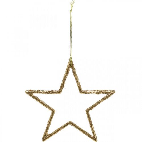 Floristik24 Stelle glitter, addobbi avvento, addobbi stelle da appendere, addobbi natalizi dorati 11,5×12cm 12pz
