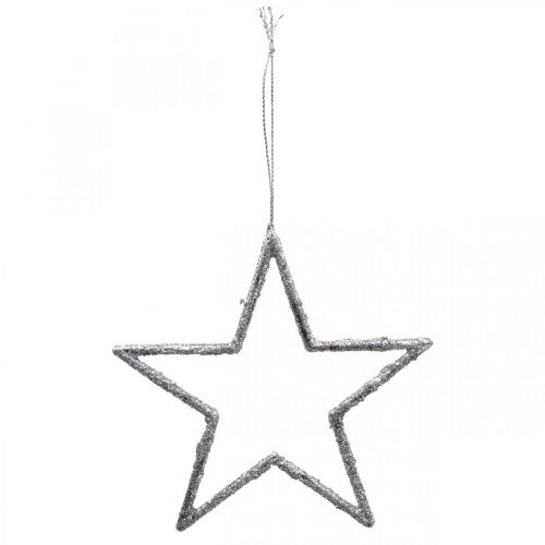 Floristik24 Stella da appendere, addobbi albero di Natale, decorazione stella argento 11,5×12cm 12pz