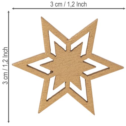 Assortimento di stelle decorative in legno per decorazioni da tavola e lavori creativi, 3 cm, 72 pezzi | Floristik24.it