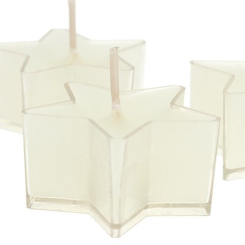 Floristik24 Star tealight con profumo bianco 4cm 6 pezzi