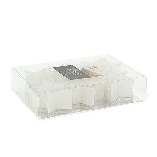 Floristik24 Star tealight con profumo bianco 4cm 6 pezzi