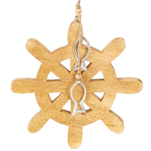 Prodotto Decorazione in legno volante Pesce naturale Argento Appeso Ø21,5cm