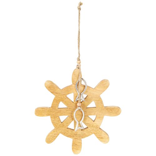 Prodotto Decorazione in legno volante Pesce naturale Argento Appeso Ø21,5cm