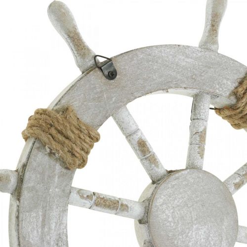 Floristik24 Decorazione marittima, volante in legno naturale, blu e bianco shabby chic Ø35cm