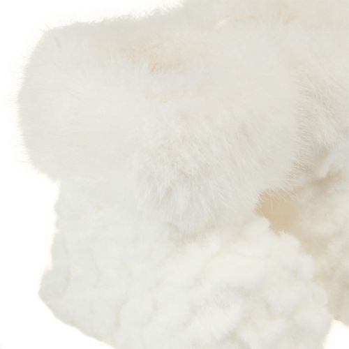Prodotto Stivali con stivali di pelliccia Decorazione albero di Natale bianco 7 cm 2 pezzi