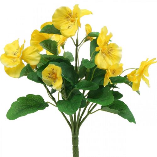 Floristik24 Viole del pensiero artificiali Fiore artificiale giallo da attaccare 30 cm