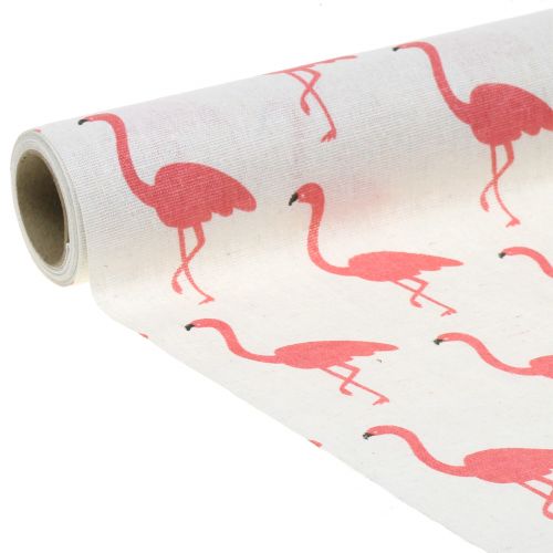 Floristik24 Tessuto Decò Flamingo Bianco-Rosa 30cm x 3m