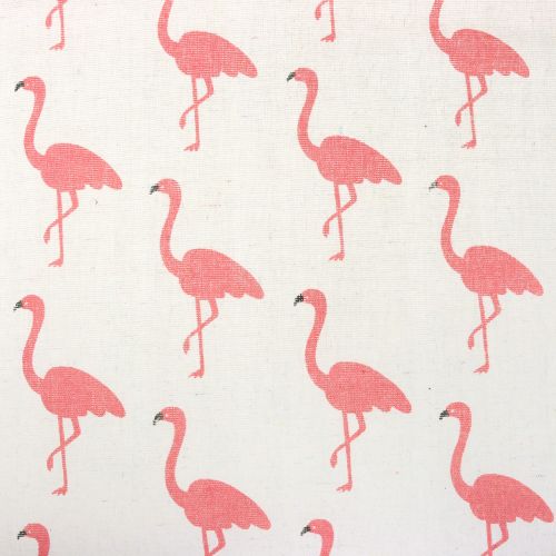 Prodotto Tessuto Decò Flamingo Bianco-Rosa 30cm x 3m