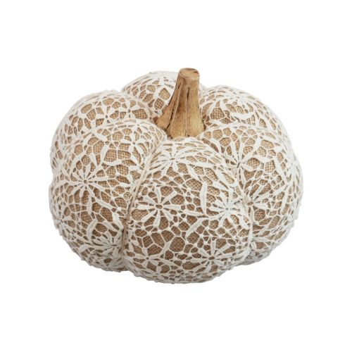 Floristik24 Tessuto decorazione zucca iuta pizzo bianco/beige decorazione vintage Ø18cm