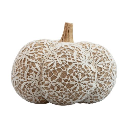 Prodotto Tessuto decorazione zucca iuta pizzo bianco/beige decorazione vintage Ø18cm