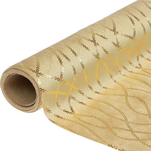Runner da tavolo beige catene oro runner da tavolo in velluto 28×270 cm