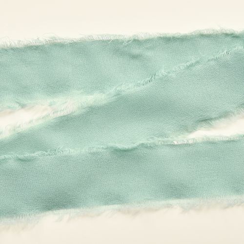 Prodotto Nastro in tessuto decorativo con frange verde salvia 40mm 15m